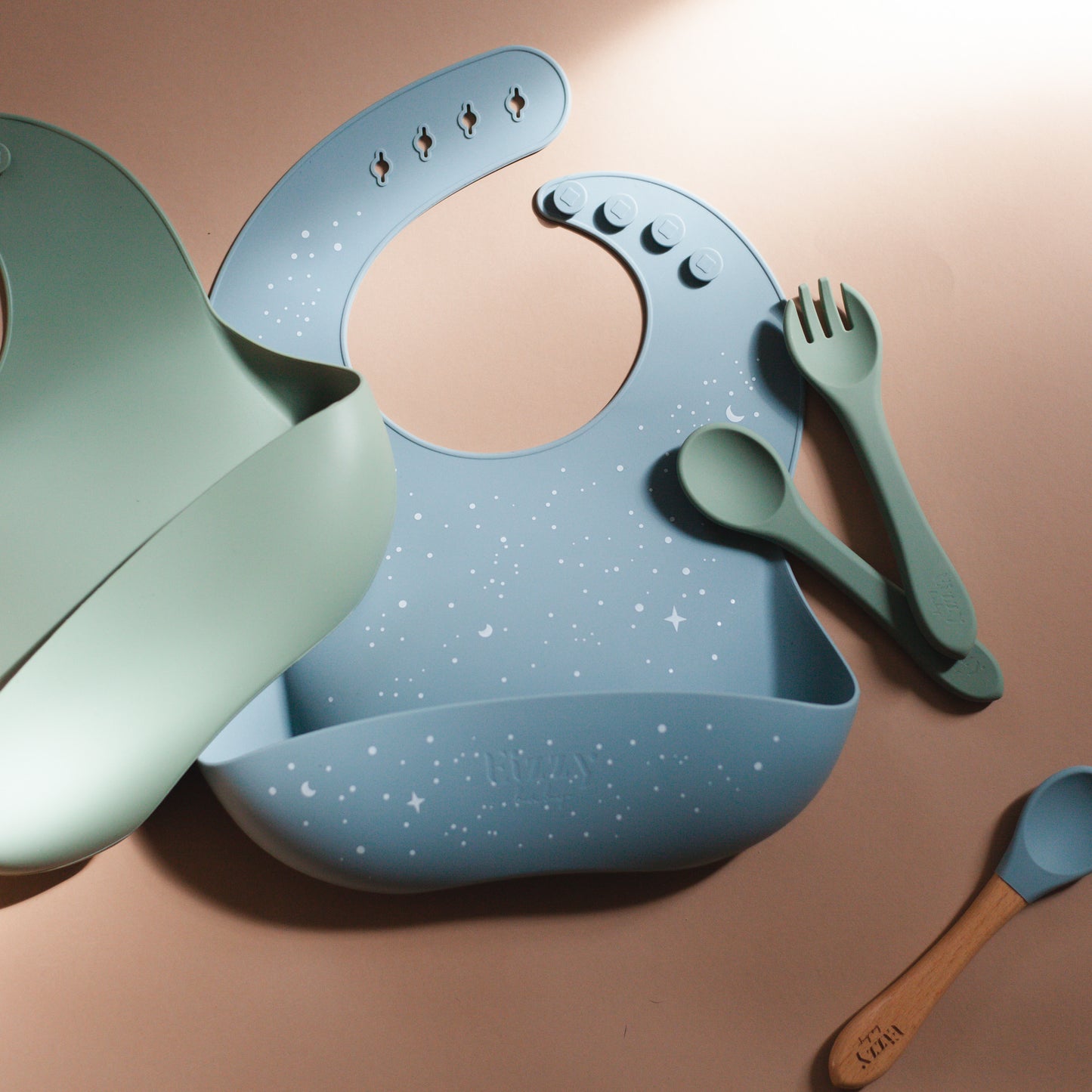 Baby Silicone Bib (Sage)