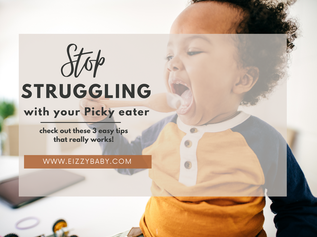 Picky toddler eating yogurt 