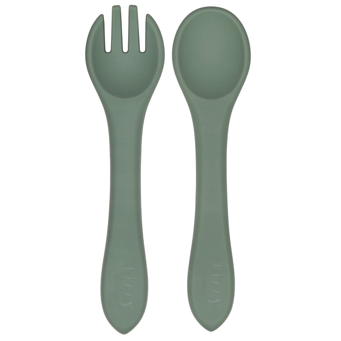 Silicone Spoon and Fork Set (Sage)