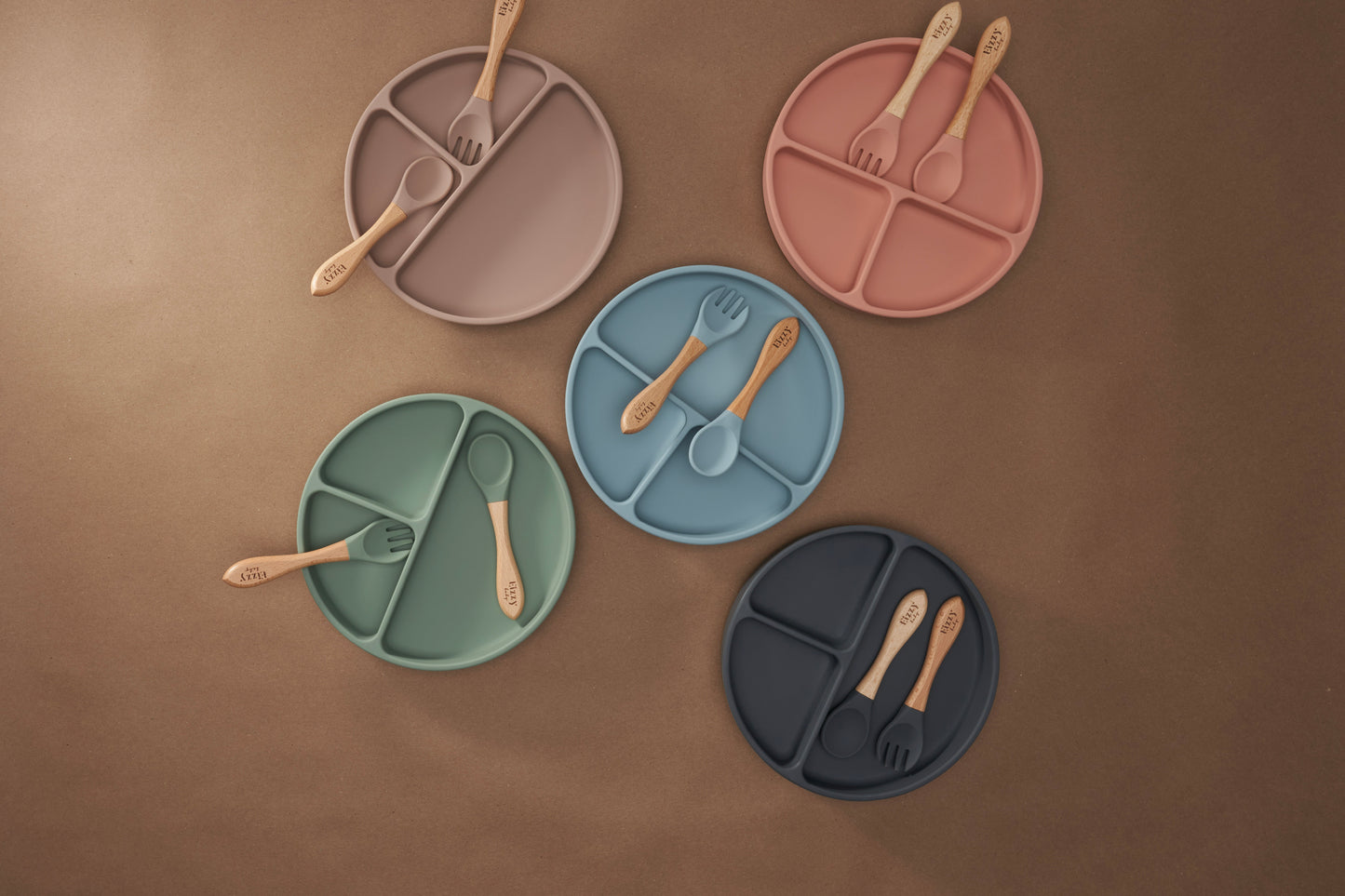 Bamboo Spoon and Fork Set (Muted Blue)