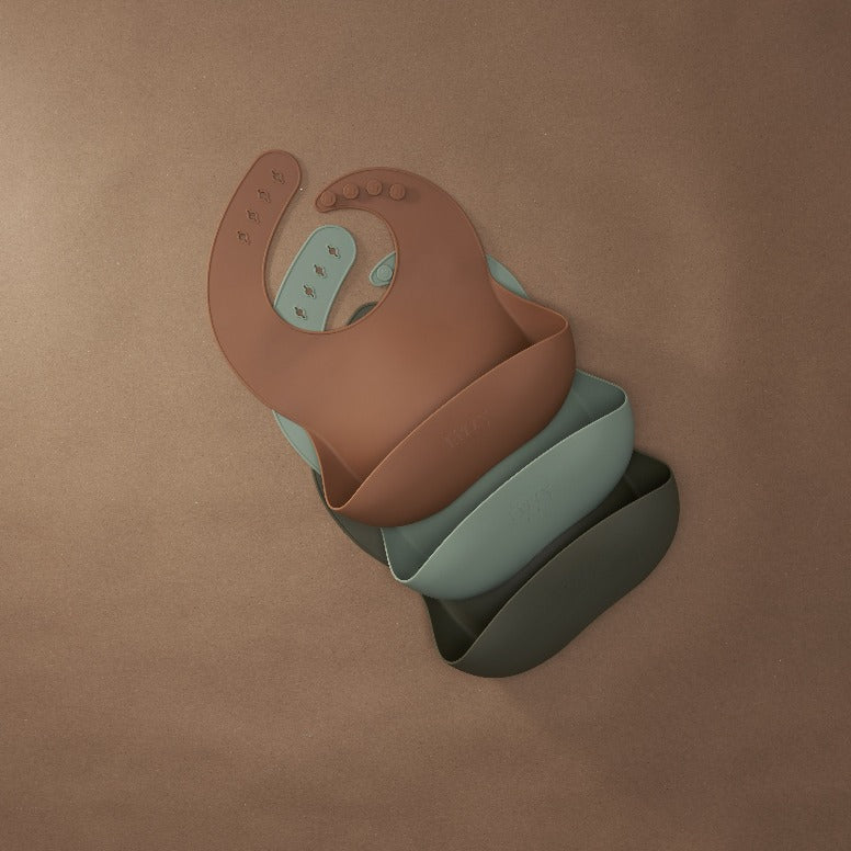 Baby Silicone Bib (Olive)