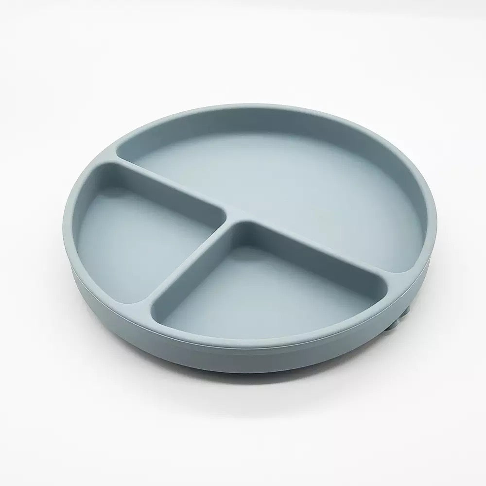 Silicone Suction Plate (Muted Blue)