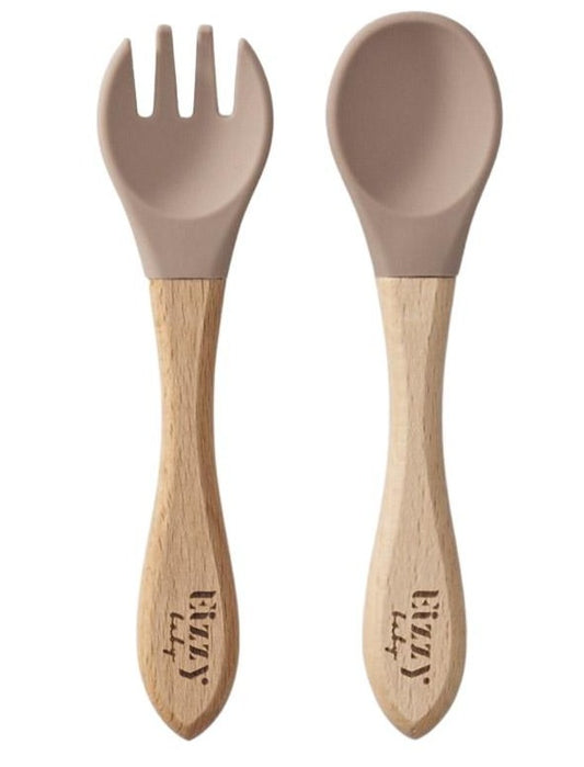 Bamboo Spoon and Fork Set (Taupe)