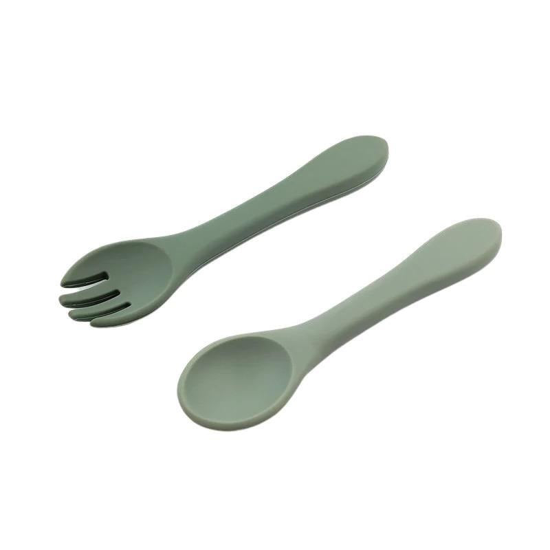 Silicone Spoon and Fork Set (Sage)